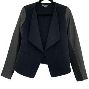 Vince Premium Lamb Skin Genuine Leather & Wool Black Jacket Small Retail $695